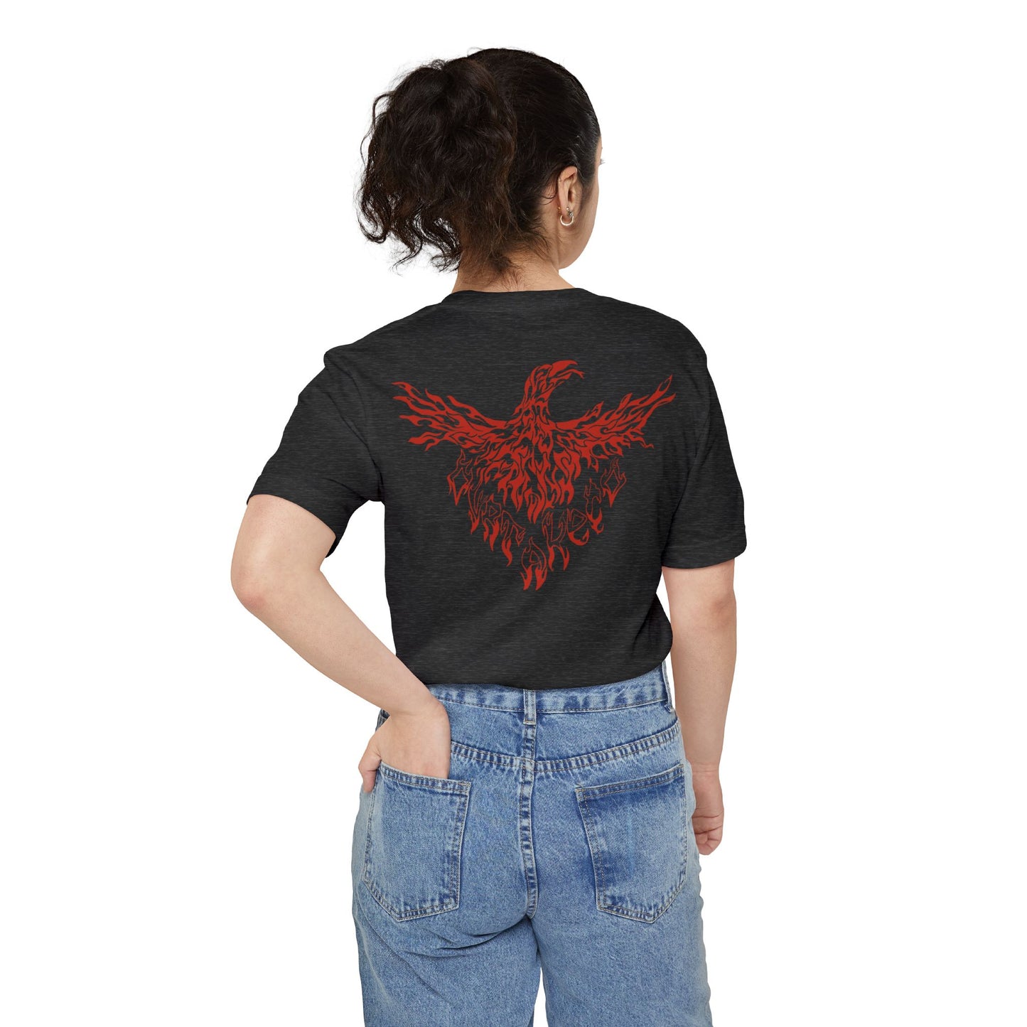 Phoenix Fire Pocket T — Back Graphic & Chest Script