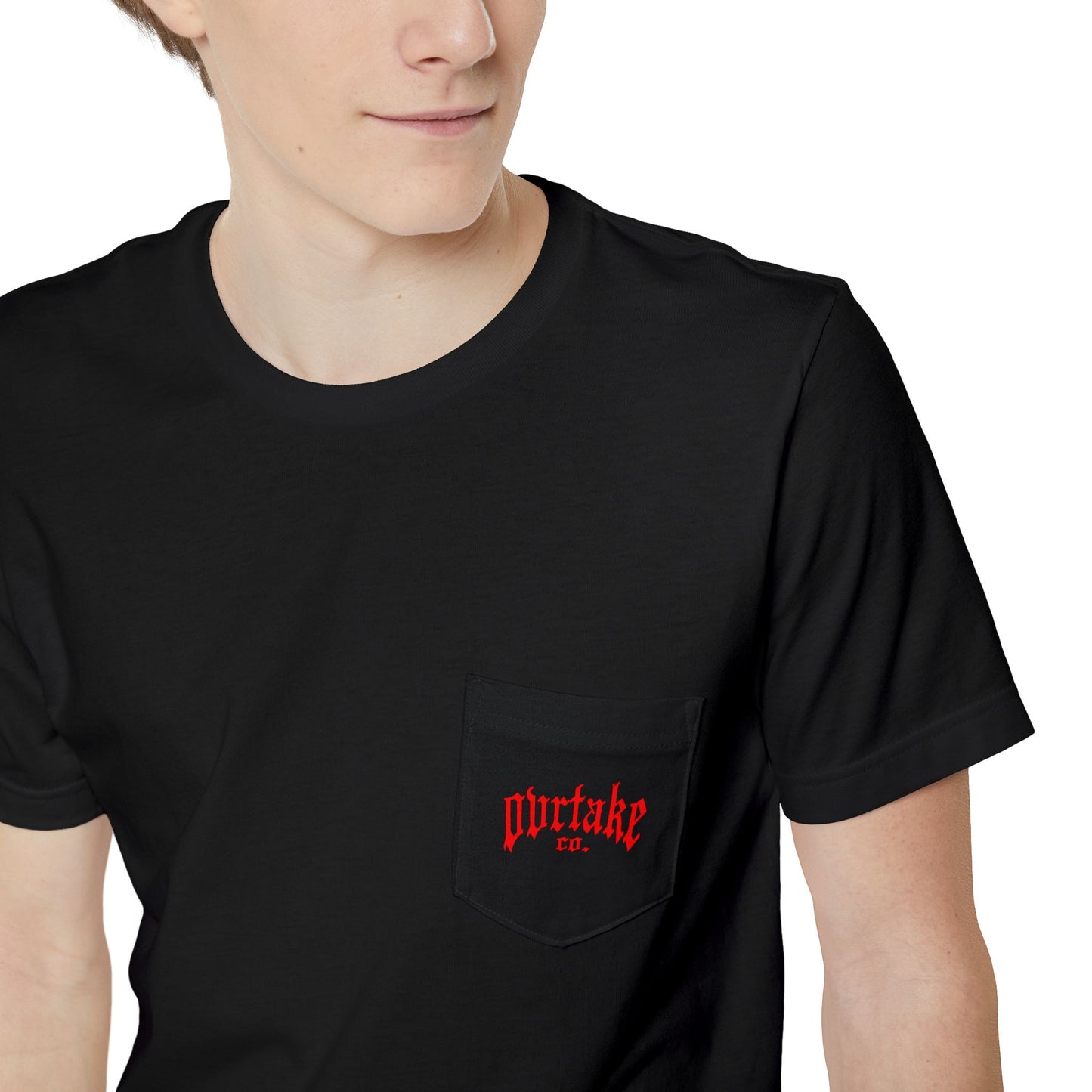 Phoenix Fire Pocket T — Back Graphic & Chest Script