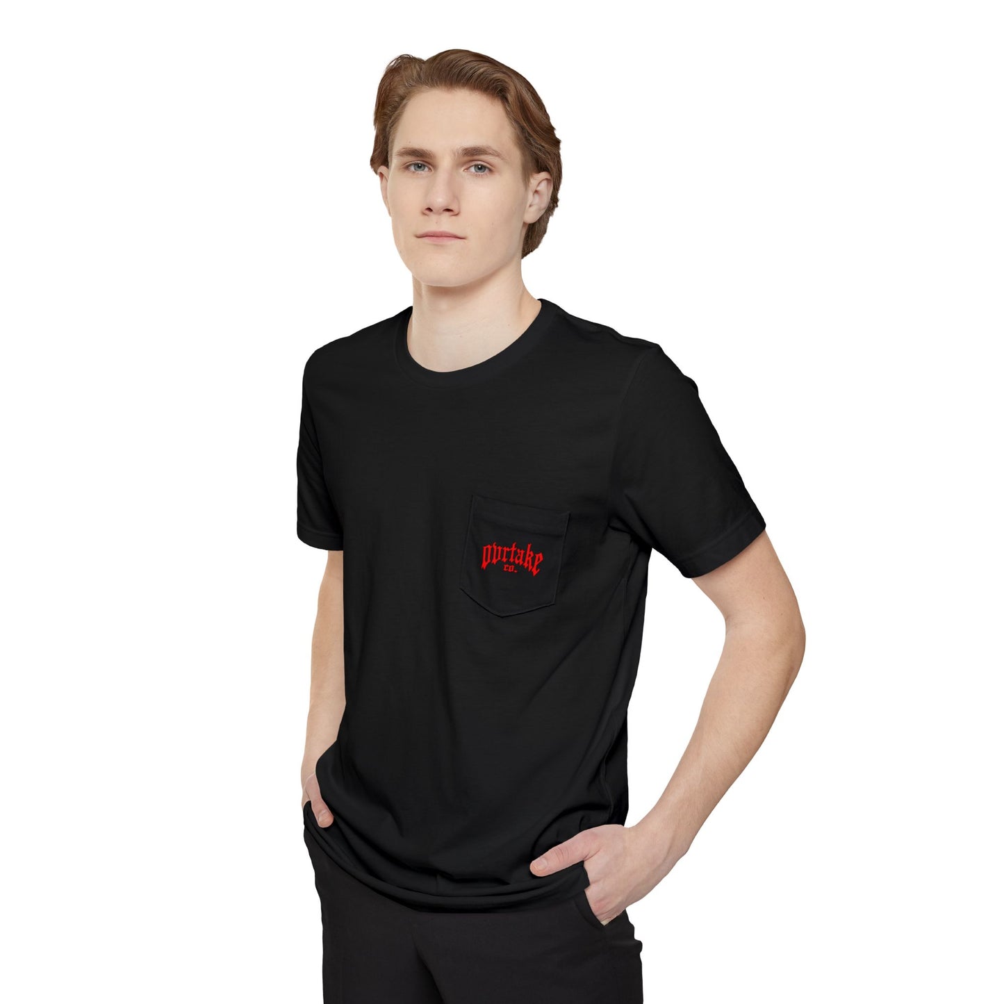 Phoenix Fire Pocket T — Back Graphic & Chest Script