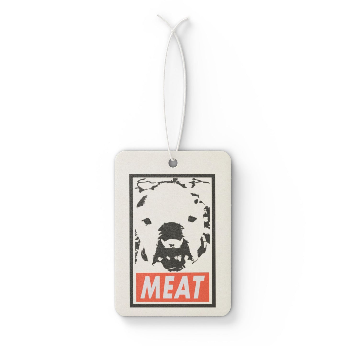 Meaty Car Air Freshener — Retro Bear 'MEAT' Graphic Scent Tag