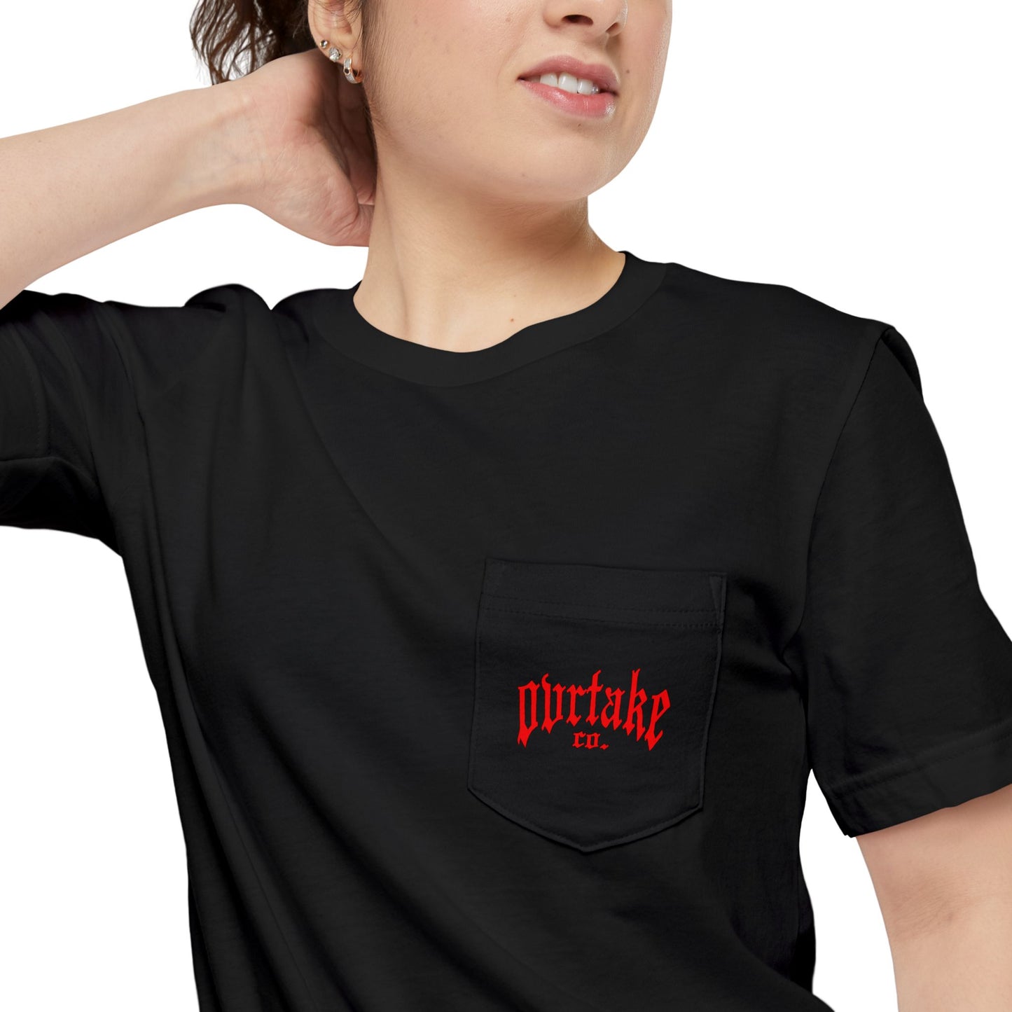 Phoenix Fire Pocket T — Back Graphic & Chest Script