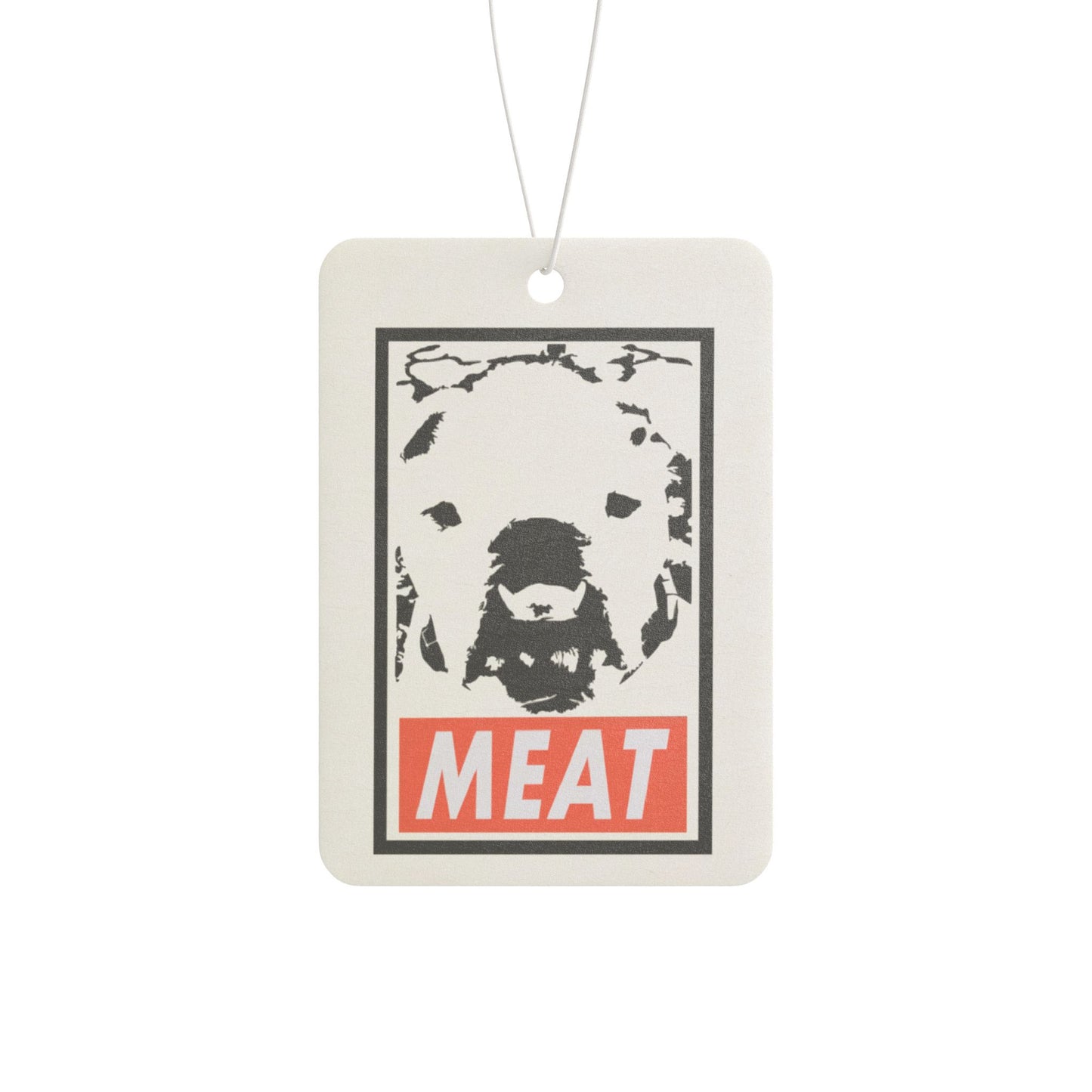 Meaty Car Air Freshener — Retro Bear 'MEAT' Graphic Scent Tag