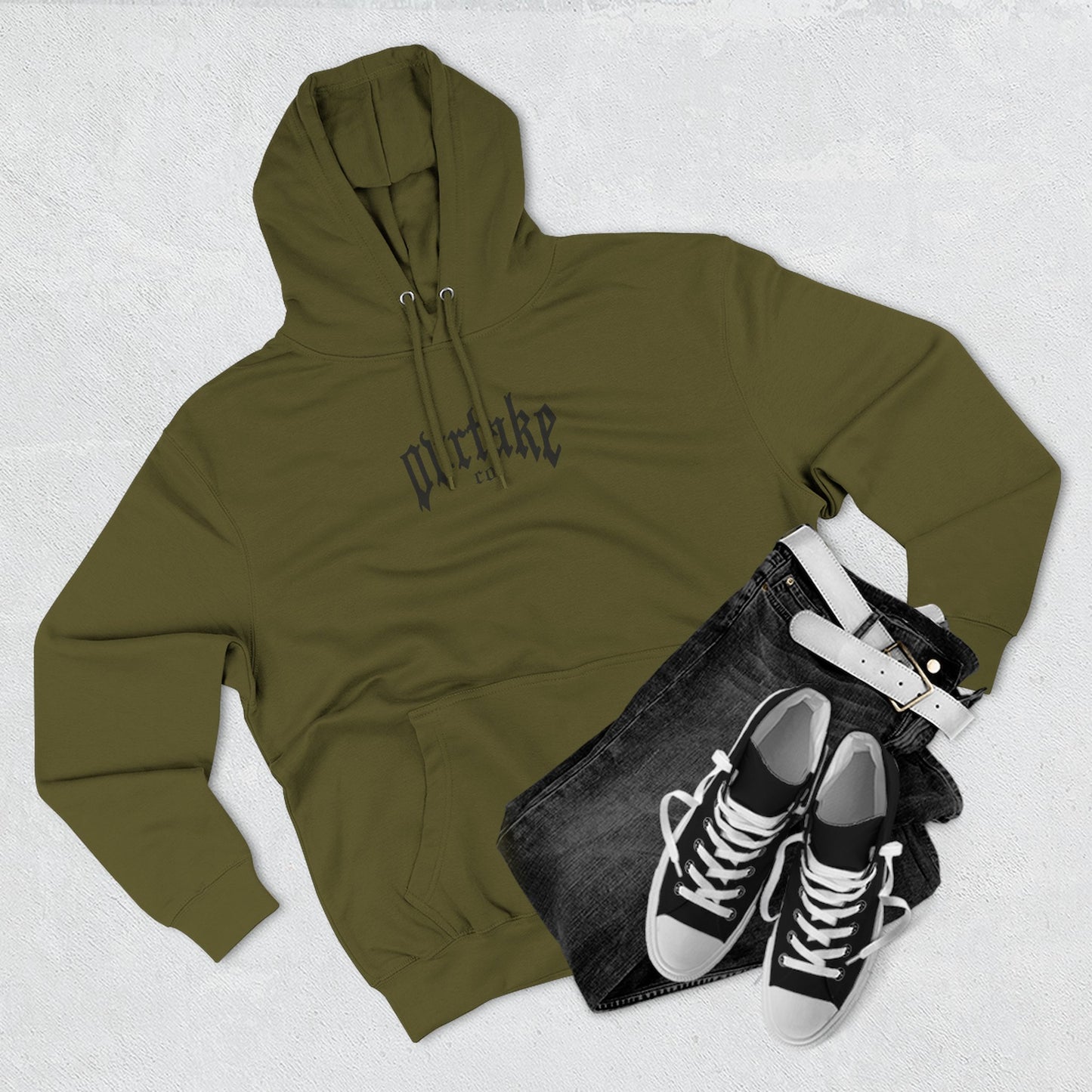 Three-Panel Fleece Hoodie — "Fuel the World" Motivational Hoodie