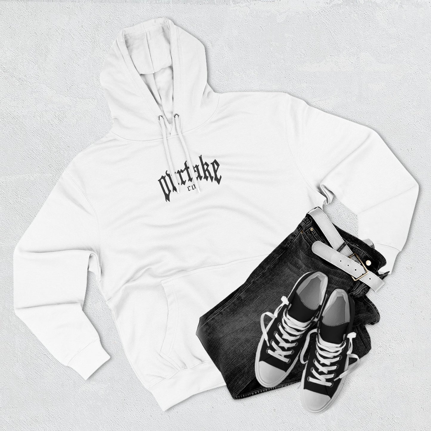 Three-Panel Fleece Hoodie — "Fuel the World" Motivational Hoodie