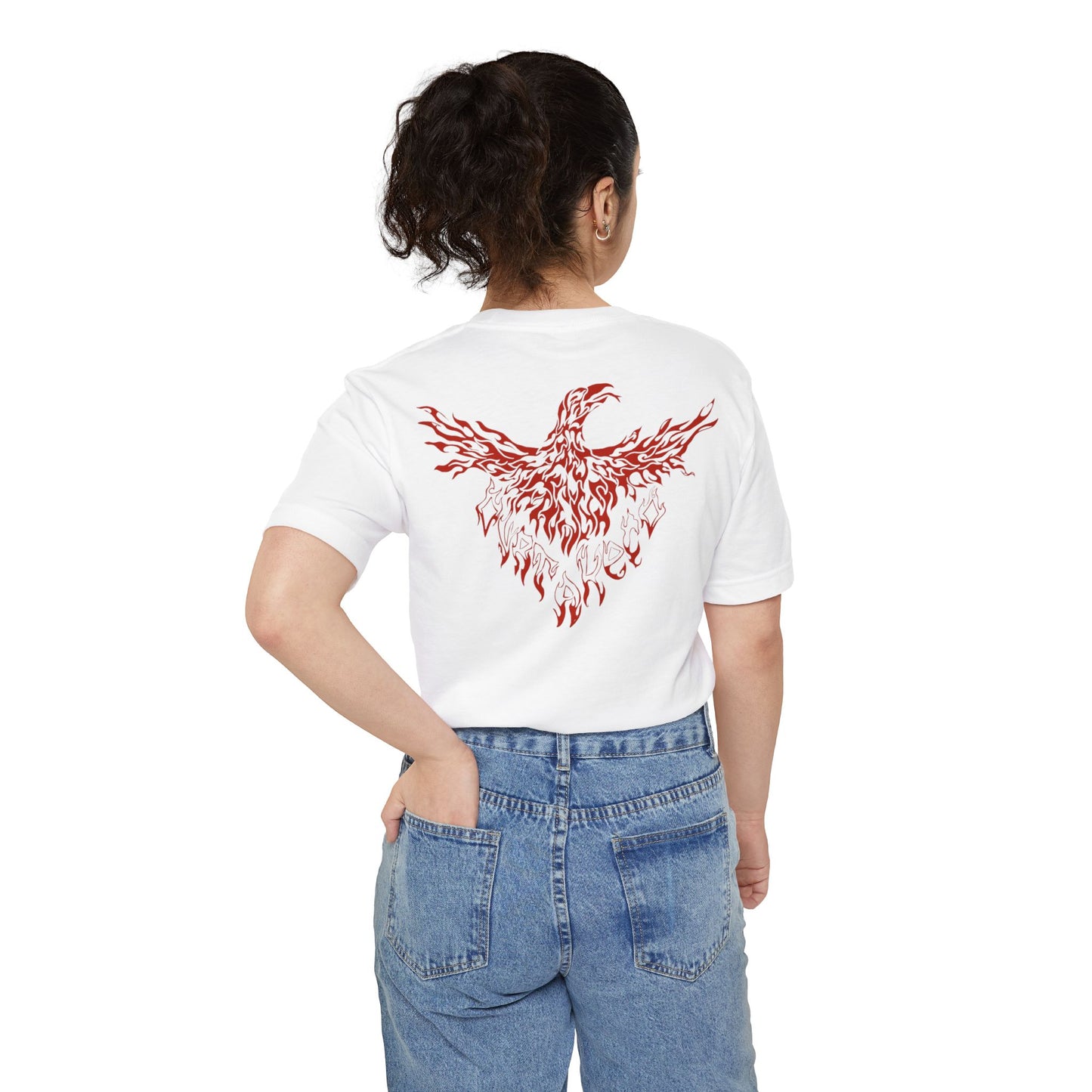 Phoenix Fire Pocket T — Back Graphic & Chest Script