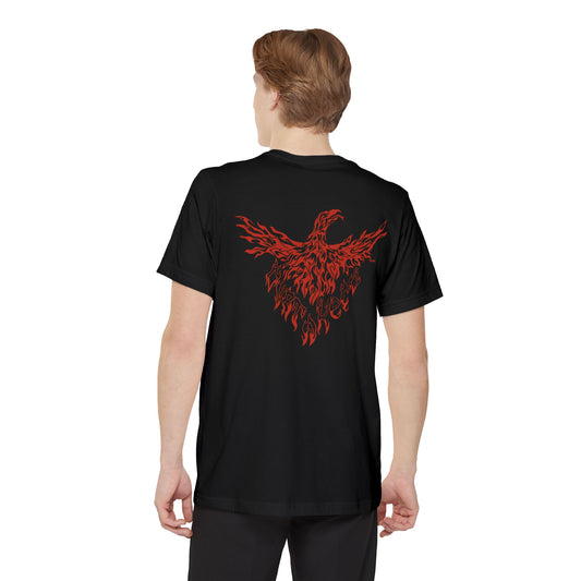 Phoenix Fire Pocket T — Back Graphic & Chest Script